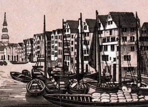 Hamburg, Deutschland: Blick auf Wandrahmfleeth. in „Die Welt illustriert 168 Ansichten“. Undatiert (spätes 19. Jahrhundert) von Unknown artist