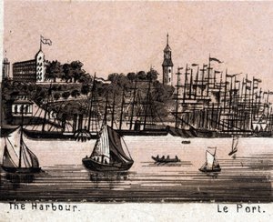 Hamburg, Deutschland: Blick auf den Hafen