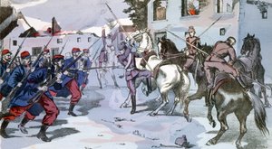 Nahkampf in Epernay, Frankreich zwischen deutschen und französischen Truppen von Unknown Artist