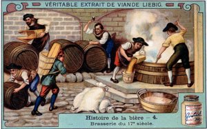 Geschichte des Bieres: Brauerei im 18. Jahrhundert - Liebig-Werbesticker von Unknown artist