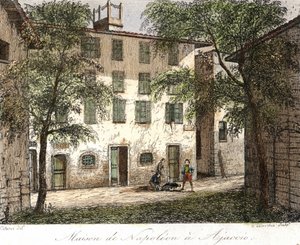 Haus von Napoleon in Ajaccio - Farbgravur 19. Jahrhundert von Unknown artist