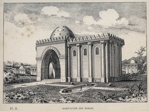 Wohnung der Perser - Gravur von 1889 in 
