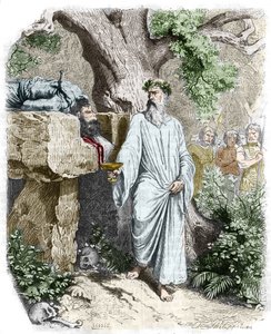 Menschenopfer durch einen gallischen Druiden - in „Histoire de France“ von Anquetil. 19. Jahrhundert.