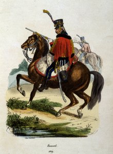 Husaren zu Pferd der napoleonischen Armee - Gravur