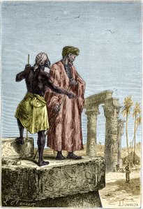 Ibn Battuta (1307-1377) in Ägypten - in „Entdeckung der Erde“ von Jules Verne. von Unknown artist
