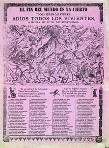 Illustrierte Tafel für ein mexikanisches Lied über das Ende der Welt, gesammelt von Antonio Vanegas Arroyo (1850-1917) 1899