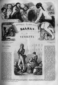 Illustration von „La Vendetta“, Roman von Honoré de Balzac (1799-1850)