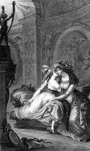 Illustration von "Gefährliche Liebschaften" von Choderlos de Laclos (1741 - 1803): Szene des Libertinage zwischen zwei Frauen von Unknown artist