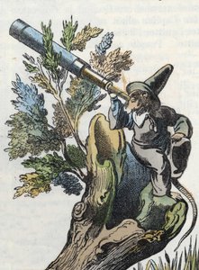 Illustration des Märchens „Der schreckliche Raminagrobis und die Mäuse“, Charakter aus Fabeln von Jean de la Fontaine. In „Tales from the home for the little ones“. Anonyme Gravur des 19. Jahrhunderts