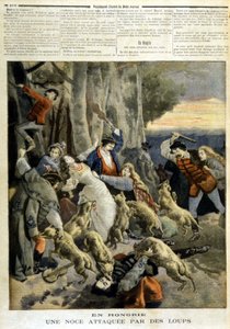 In Ungarn: Eine Hochzeit wird von Wölfen angegriffen - in „Le Petit Journal“ vom 23.12.1894 von Unknown artist