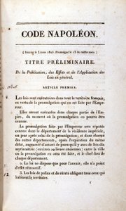 Incipit des Napoleonischen Kodex (Zivilgesetzbuch)