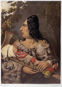 Indianerin und ihr Baby - in „Wanderings of an Artist among the Indians of North America“ von Paul Kane, Longmans & Roberts, London von Unknown artist