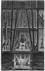 Interieur des artesischen Brunnens von Passy im Jahr 1888 in „le journal de la Jeunesse“ von 1888. von Unknown artist