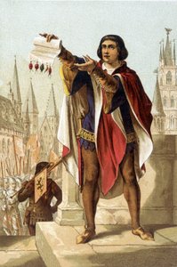 Jacob Van Artevelde. Bürger von Gent (1290 bis 1345). Chromolithographie von 1880. von Unknown artist