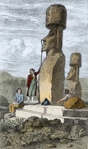 Jean-Francois Galaup, Comte de La Perouse, englischer Navigator und Entdecker, auf der Osterinsel während seiner Asienreise