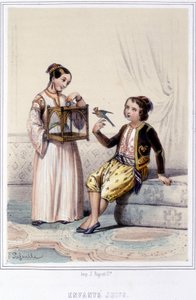 Jüdische Kinder aus Algerien in der zweiten Hälfte des 19. Jahrhunderts. von Unknown artist