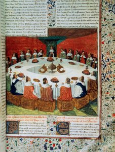 König Artus und die Ritter der Tafelrunde bei der Erscheinung des Heiligen Grals von Unknown artist