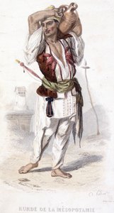 Kurdischer Mesopotamier trägt eine Amphore. Um 1810-1860. von Unknown artist
