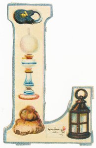 L: Schloss, Lampe, viele, Brief, Laterne