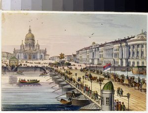 Die Isaakskathedrale und der Senatsplatz in Sankt Petersburg (Album von Marie Taglioni) von Unknown artist