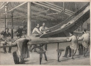 Die Briefpost: das Stempeln der Briefe im Hôtel des Postes in Paris