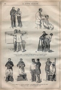 Die gerichtliche Anthropometrie oder Bertillonage, Methode von Alphonse Bertillon (1853-1914) - Gravur in „La Science française“