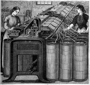 Große englische Industrien: Walter Evans Baumwollspinnerei in England 1863. Baumwollflotation von Unknown artist