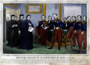 Letzte Mission des Erzbischofs von Paris (25. Juni 1848) von Unknown artist