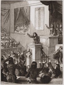Lazare Nicolas Marguerite Carnot (genannt der Organisator des Sieges oder der große Carnot) verkündet am 1. September von Unknown artist