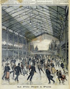 Der Nordpol in Paris: Pariser beim Schlittschuhlaufen - in "Le Petite Journal", Nov. 1892