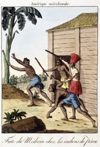 Flucht des Arztes unter den Indianern von Peru (Inka) - Gravur von Unknown artist