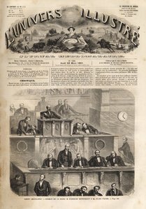 Legislativkörper - Sitzung vom 14. März 1861 - Pierre Jules Baroche (1802-1870) antwortet Jules Favre (1809-1880) - Das illustre Universum von 1861