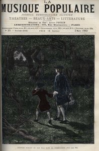 Leopold Mozart und sein Sohn Wolfgang Amadeus im Schwarzwald - Gravur in „La musique populaire“ - illustriertes Wochenblatt - 1882 von Unknown artist