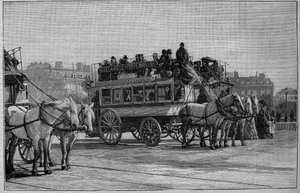 Die Omnibusse von Paris im 19. Jahrhundert: der moderne Omnibus - Gravur von 1892 von Unknown artist