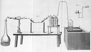 Die Experimente von Lavoisier - in Opuscules physique et chimiques von Lavoisier von Unknown artist
