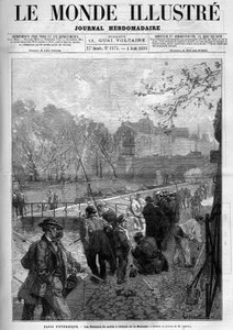Die Morgenfischer an der Schleuse de la Monnaie in Paris. In „Le Monde Illustré“ von Unknown artist