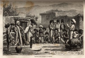 Lesghinska, ein Nationaltanz im gesamten Kaukasus, der aus sehr schwierigen und sehr exzentrischen Schritten besteht, die der Tänzer im Rhythmus mit animierter, aber gleichmäßiger Musik ausführt. Es ist dasselbe für Männer und Frauen, die separate Gruppen 