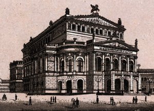 Die Oper (Opernhaus) in Frankfurt, Deutschland in „Die Welt illustriert 168 Ansichten“. Undatiert (spätes 19. Jahrhundert)