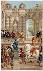 Ludwig XIII. am Hof, im Alter von 13 Jahren - in „17. Jahrhundert - Institutionen: Gebräuche und Kostüme, Frankreich 1590-1700“ von Paul Lacroix