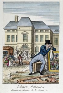 Louvre: Der französische Künstler trauert um die Chancen des Krieges, Gravur des 19. Jahrhunderts von Unknown artist