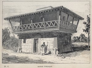 Etruskisches Haus - Gravur von 1889 in „Histoire de l