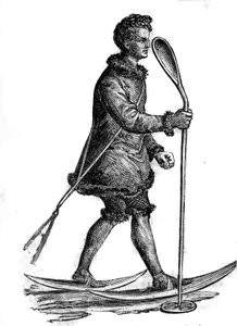 Mann in traditioneller Khanty-Tracht (Khante oder Ostiak) bei der Hermelinjagd. Die Khanty sind ein finno-ugrisches Volk, das in Westsibirien lebt von Unknown artist