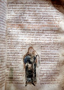 Manuskriptseite aus „De simplicibus medicamentis“ von Claude Galien. 8. oder 9. Jahrhundert. Governativa von Lucca von Unknown artist