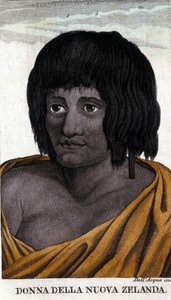 Maori-Frau aus Neuseeland. Gravur aus dem frühen 19. Jahrhundert.