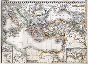 Karte des Persischen Reiches während der Herrschaft von Alexander dem Großen. Atlas von 1865. von Unknown artist