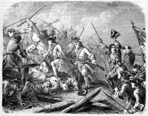 Massaker an Protestanten in den Cevennen - in „Geschichte der Päpste, Könige, Königinnen, Kaiser durch die Jahrhunderte“ von Maurice Lachatre von Unknown artist