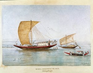 Handelsschiff auf dem Nil im alten Ägypten von Unknown artist