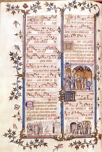 Missale von Saint Denis, um 1350. Miniatur, die Clotaire und Dagobert darstellt. von Unknown artist