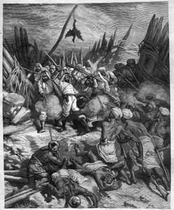 Mission nach Senegal von Gustave Borgnis Desbordes (General Borgnis-Desbordes) (1839-1900), französischer Militär. Gravur von Castelli in „journal des voyages“ 1881 von Unknown artist