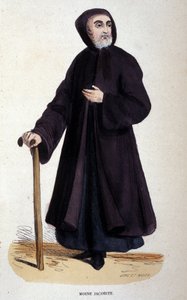 Jakobitischer Mönch. Gravur aus einem Album über religiöse Orden, Paris